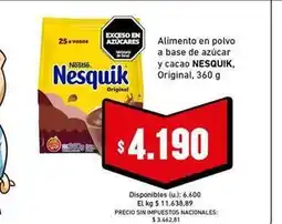 Cooperativa Obrera Nesquik - alimento en polvo a base de azúcar y cacao oferta