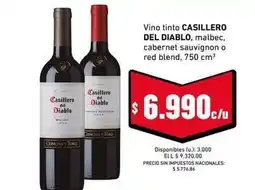 Cooperativa Obrera Casillero del diablo - vino tinto oferta
