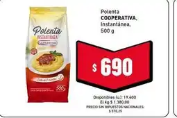 Cooperativa Obrera Polenta instantánea oferta