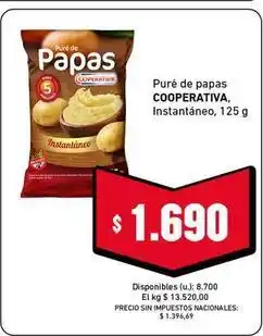 Cooperativa Obrera Puré de papas instantáneo oferta
