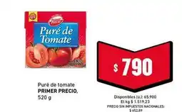 Cooperativa Obrera Primer precio - puré de tomate oferta