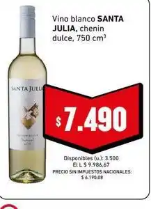 Cooperativa Obrera Santa julia - vino blanco chenin dulce oferta