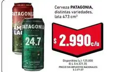 Cooperativa Obrera Patagonia - cerveza lata oferta