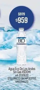 Makro Andes - agua eco de los sin gas x500mi oferta