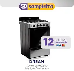 Sampietro Drean cocina multigas color acero oferta