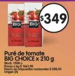 Supermercados Buenos Días Big puré de tomate oferta