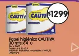 Supermercados Buenos Días Cautiva papel higiénico oferta