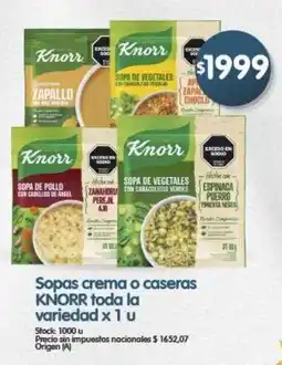 Supermercados Buenos Días Knorr sopas crema o caseras oferta