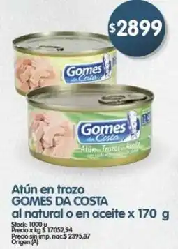 Supermercados Buenos Días Gomes da Costa atún en trozo oferta