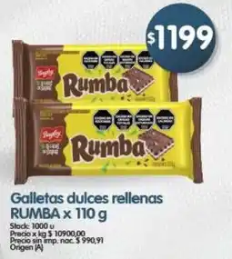 Supermercados Buenos Días Rugby galletas dulces rellenas oferta