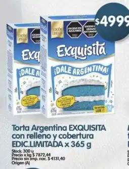 Supermercados Buenos Días Exquisita torta argentina oferta