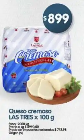 Supermercados Buenos Días Las tres queso cremoso oferta