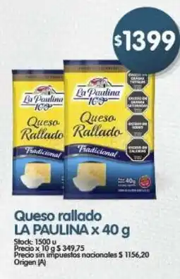 Supermercados Buenos Días La paulina queso rallado oferta
