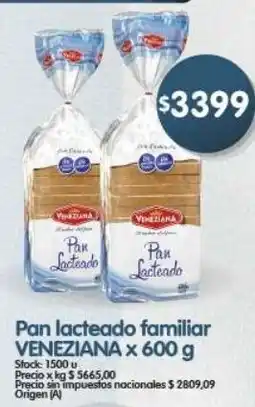 Supermercados Buenos Días Veneziana pan lacteado familiar oferta