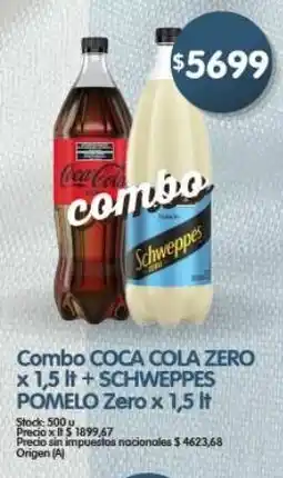 Supermercados Buenos Días Coca cola combo schweppes pomelo zero oferta