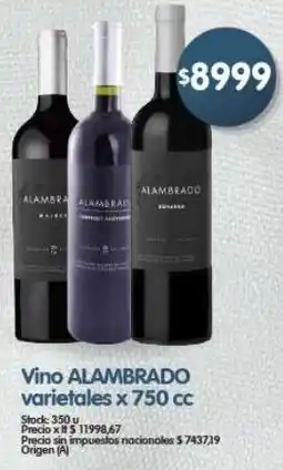 Supermercados Buenos Días Alambrado vino varietales oferta