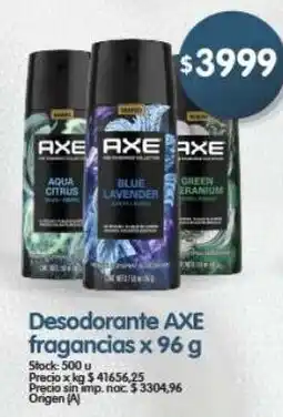 Supermercados Buenos Días Axe desodorante fragancias oferta
