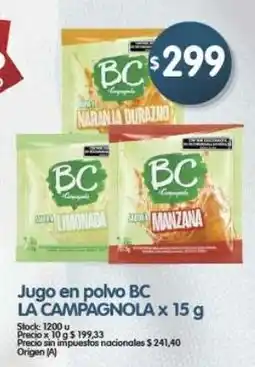 Supermercados Buenos Días BC jugo en polvo oferta