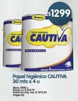 Supermercados Buenos Días Cautiva papel higiénico oferta