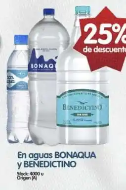 Supermercados Buenos Días Bonaqua y Benedictino aguas oferta