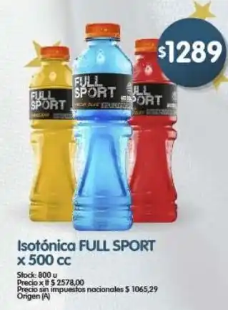 Supermercados Buenos Días Full sport isotónica oferta