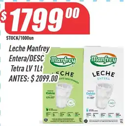 Supermercados Comodin Manfrey leche entera/desc tetra lv oferta