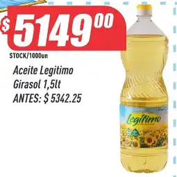 Supermercados Comodin Legitimo aceite girasol oferta