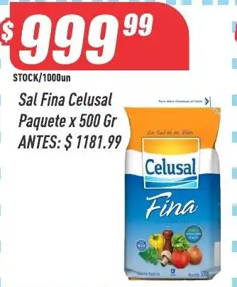 Supermercados Comodin Celusal sal fina oferta