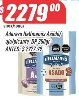 Supermercados Comodin Hellmann's aderezo asado/ajo/picante dp oferta