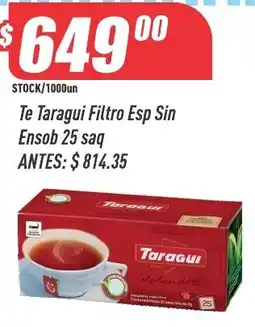 Supermercados Comodin Taragui te filtro esp sin ensob 25 saq oferta
