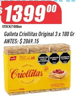 Supermercados Comodin Criollitas galleta original oferta