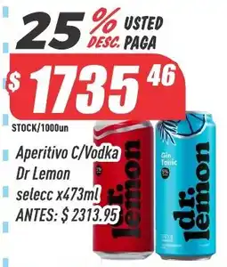 Supermercados Comodin Dr Lemon aperitivo c/vodka gin tonic oferta