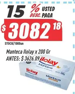 Supermercados Comodin Ilolay manteca oferta