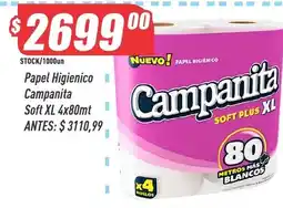 Supermercados Comodin Campananita papel higienico soft xl oferta