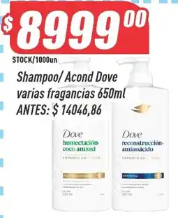Supermercados Comodin Dove shampoo varias fragancias oferta