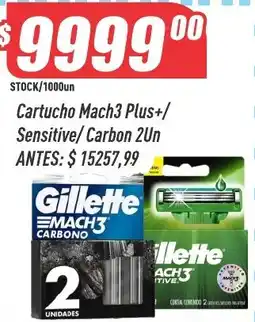 Supermercados Comodin Gillette cartucho mach3 plus+/sensitive/carbon 2un oferta