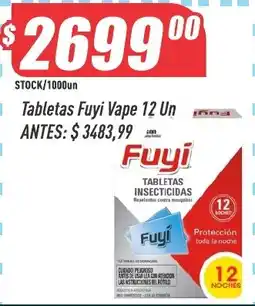 Supermercados Comodin Fuyi tabletas insecticidas oferta