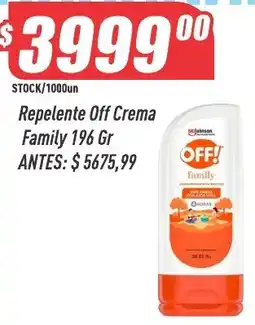 Supermercados Comodin Off! repelente crema family oferta