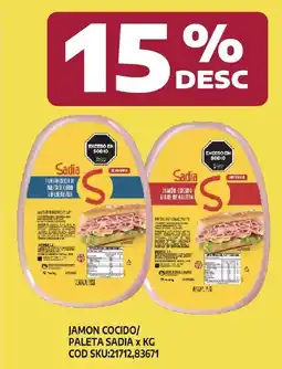 Supermercados Yaguar Sadia jamon cocido/ paleta oferta