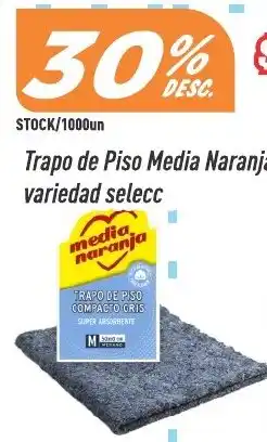 Supermercados Comodin Media naranja trapo de piso compacto gris oferta