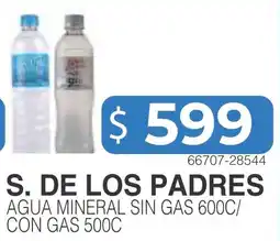 Masivos S. de los padres agua mineral sin gas oferta
