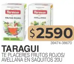 Masivos Taragui te placeres frutos rojos/avellana en saquitos oferta