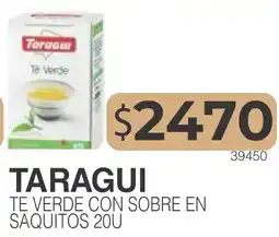Masivos Taragui te verde con sobre en saquitos 20u oferta