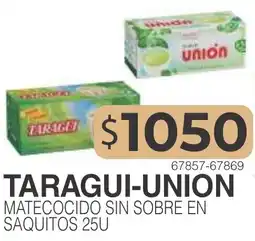Masivos Taragui-union matecocido sin sobre en saquitos oferta
