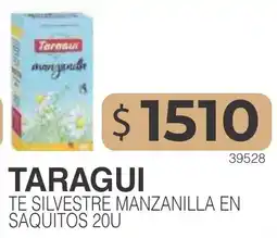 Masivos Taragui te silvestre manzanilla en saquitos 20u oferta
