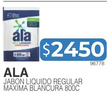 Masivos Ala jabon liquido regular maxima blancura 800c oferta