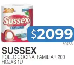 Masivos Sussex rollo cocina familiar 200 hojas 1u oferta