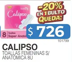 Masivos Calipso toallas femeninas s/ anatomica 8u oferta