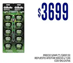 Supermercados Yaguar Gillette epuesto afeitar mach3 oferta