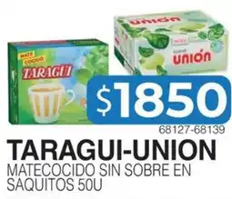 Masivos Taragui-union matecocido sin sobre en saquitos oferta